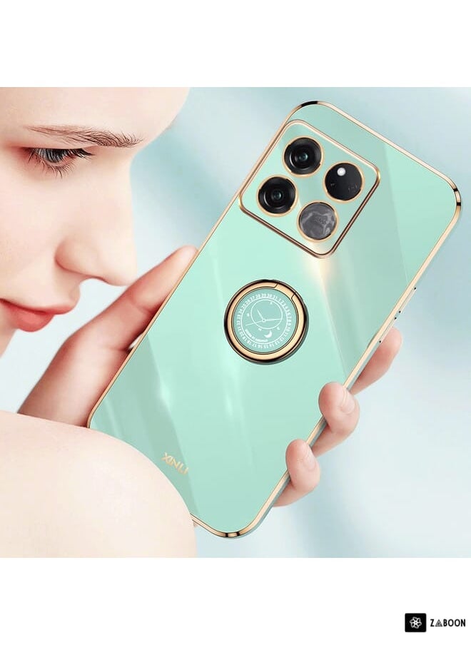 Green Tiger For OnePlus Ace Racing XINLI Straight Edge 6D Electroplate TPU Phone Case with Ring Holder(Celestial Blue)  - Image 5