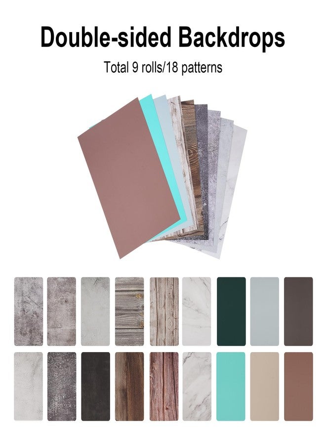 Meking Product Photography Backdrops Kit for Food Photography - 9 Double-Sided Background Paper with 18 Patterns - Image 2