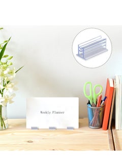 Y&D Self Adhesive Acrylic Panels Holder, 100PCS Sign Holder Plastic Ticket Clear for Fastening and Lining up Tags Cards, Clips Sneeze Guard, Photos, Memos, Pictures Display  - Image 5
