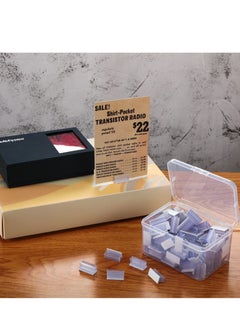 Y&D Self Adhesive Acrylic Panels Holder, 100PCS Sign Holder Plastic Ticket Clear for Fastening and Lining up Tags Cards, Clips Sneeze Guard, Photos, Memos, Pictures Display  - Image 4