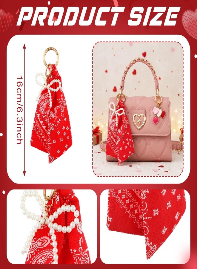 Remuuly Bag Charm for Women Western Bandana Bow Pearl Heart Charm Fashion Hip Hop Punk Bags Charms for Bag Tote Accessories(Pearl Bow) - Image 2