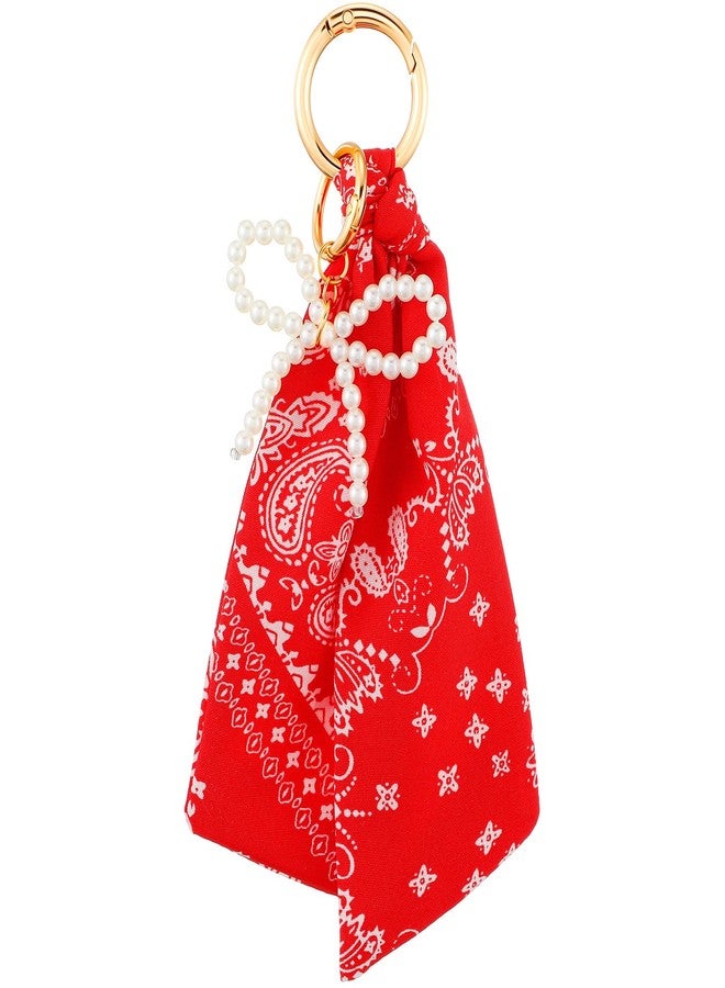 Remuuly Bag Charm for Women Western Bandana Bow Pearl Heart Charm Fashion Hip Hop Punk Bags Charms for Bag Tote Accessories(Pearl Bow) - Image 1