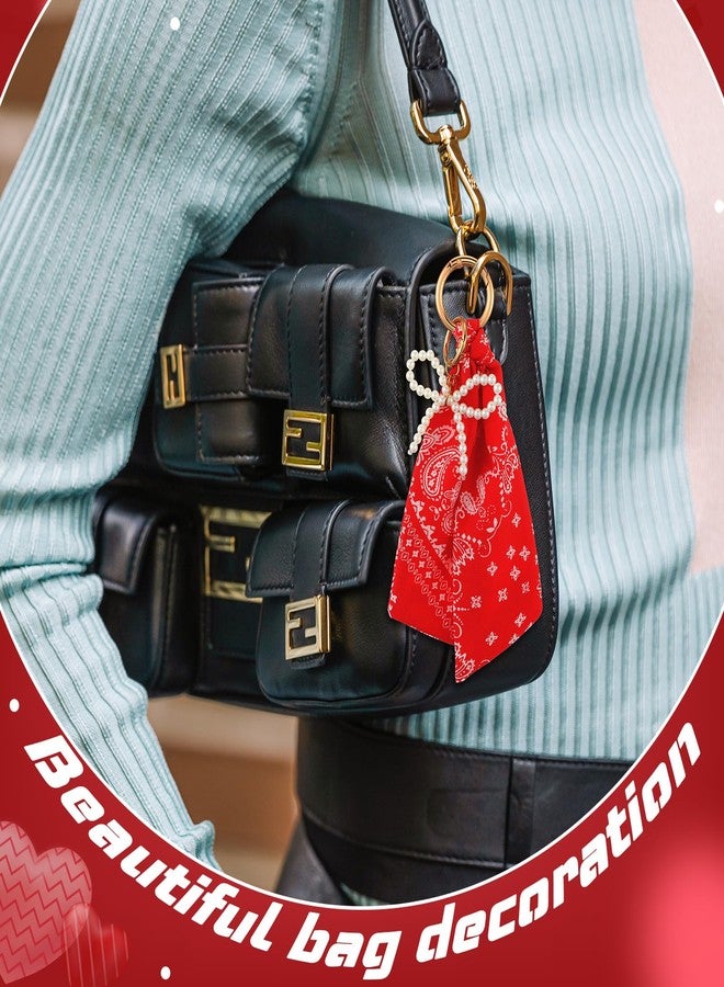 Remuuly Bag Charm for Women Western Bandana Bow Pearl Heart Charm Fashion Hip Hop Punk Bags Charms for Bag Tote Accessories(Pearl Bow) - Image 3