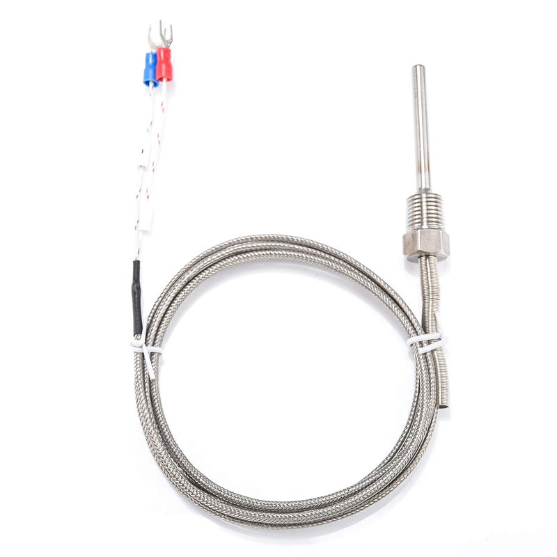 Jaybva Waterproof K Type Grounded Thermocouple - Temperature Sensor Probe for PID Temperature Controller Two Wire Stainless Steel NPT 1/4 inch Pipe Thread 0~500℃ with 2m Insulation Lead Shield Wire - Image 3