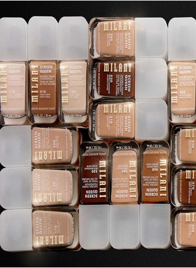 MILANI - Milani Screen Queen Liquid Foundation Cruelty-Free, Blue Light Protection, Luminous Finish, Buildable Coverage, 210 Golden Shell 30ml - Image 1