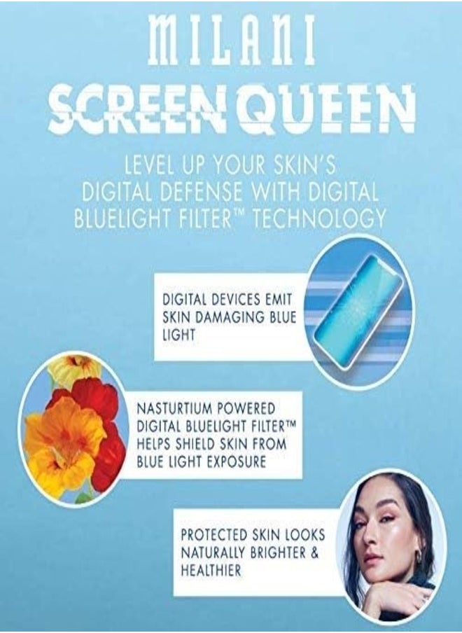 MILANI - Milani Screen Queen Liquid Foundation Cruelty-Free, Blue Light Protection, Luminous Finish, Buildable Coverage, 210 Golden Shell 30ml - Image 1
