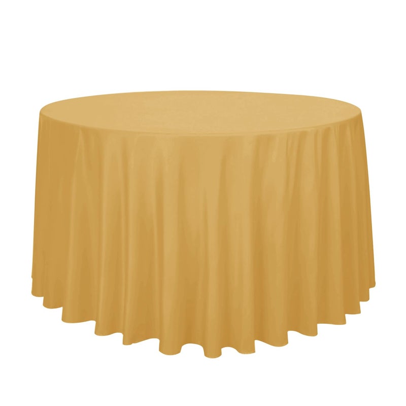 Obstal Obstal 210GSM Round Table Cloth  Oil-Proof Spill-Proof and Water Resistance Microfiber Tablecloth  Decorative Fabric Circular Table Cover for Outdoor and Indoor Use (Gold  108 Inch Diameter)  - Image 1
