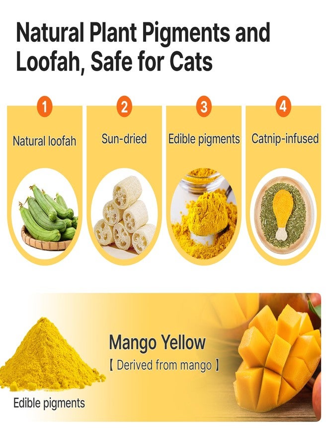 Potaroma Loofah Cat Chew Toys with Catnip and Silvervine, 3PCS Interactive Kitten Loofa Dental Teething and Biting Catnip Toys for Cat's Dental Cleaning, 3.2 Inches - Image 4