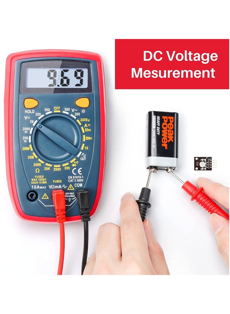 SYOSI Multimeter Tester, 2000 Counts Digital Multimeter, Smart Digital Voltage Tester with DC/AC Voltmeter & Ohm Volt Amp Meter for Measuring Voltage, Current, Resistance, Tests Live Wire, Continuity