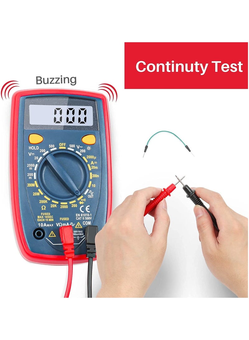 SYOSI Multimeter Tester, 2000 Counts Digital Multimeter, Smart Digital Voltage Tester with DC/AC Voltmeter & Ohm Volt Amp Meter for Measuring Voltage, Current, Resistance, Tests Live Wire, Continuity