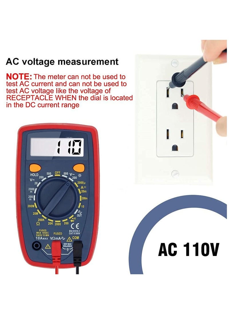 SYOSI Multimeter Tester, 2000 Counts Digital Multimeter, Smart Digital Voltage Tester with DC/AC Voltmeter & Ohm Volt Amp Meter for Measuring Voltage, Current, Resistance, Tests Live Wire, Continuity