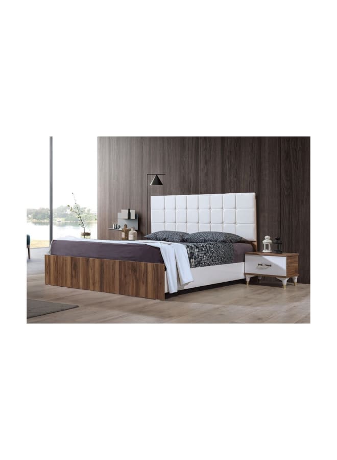Retro RA-BD03 Bed 204×165×110 cm - White×Wood - Image 1