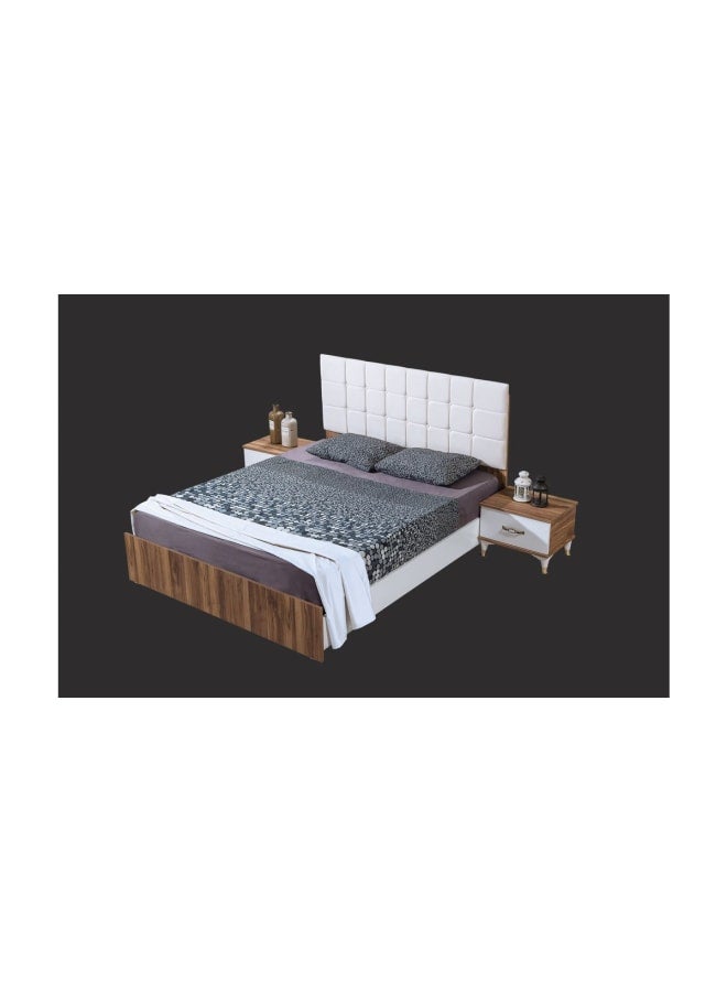 Retro RA-BD03 Bed 204×165×110 cm - White×Wood - Image 2
