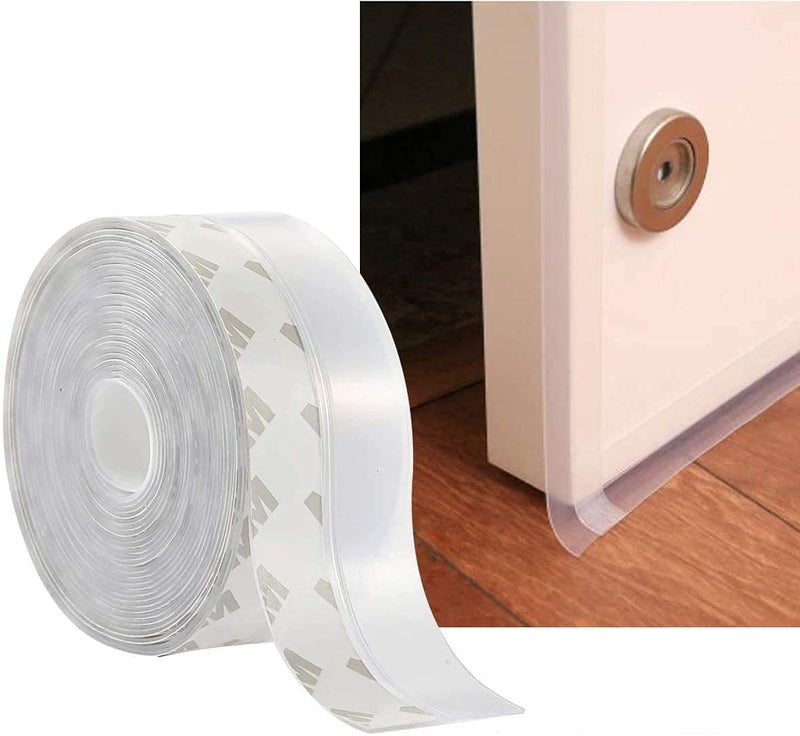 Praxon Praxon Silicone Door and Window Sealing Tapes Transparent Door Strips Door Weather Seal Bottom Door Seal Rubber Door Tape for InsectsSound Proof and Stop air 3 Meter  - Image 1