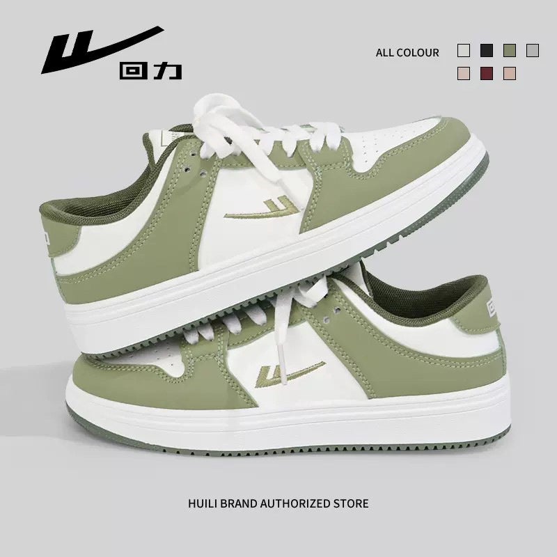 Warrior Brand Sneakers for Women, Versatile Student Shoes in Avocado Green and White, New Spring Model Casual Shoes for Couples, Men''s Shoes - Image 1