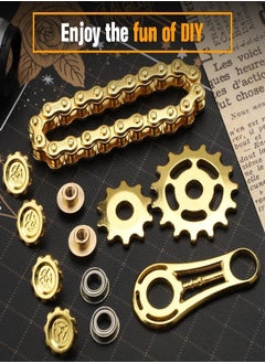 Spinner Bike Chain Gear Shape Fidget Spinner for Stress Relief, Metal Sprocket Chain Fidget Toy for Kids Adults, Kinetic Desk Toy Novelty Hand Finger Spinner for Anti-Anxiety, Cool Toy Gift for Kids Adults (Gold)  - Image 4