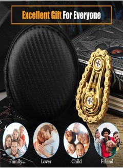 Spinner Bike Chain Gear Shape Fidget Spinner for Stress Relief, Metal Sprocket Chain Fidget Toy for Kids Adults, Kinetic Desk Toy Novelty Hand Finger Spinner for Anti-Anxiety, Cool Toy Gift for Kids Adults (Gold)  - Image 5