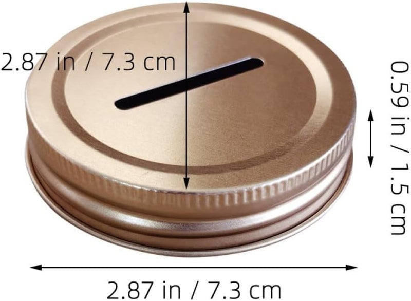 12pcs 70mm Mason Jar Money Saving Piggy Bank Lids Light Gold Tinplate Leakproof Sealing Covers for Wide Mouth Canning Jars Home Coin Storage - Image 2