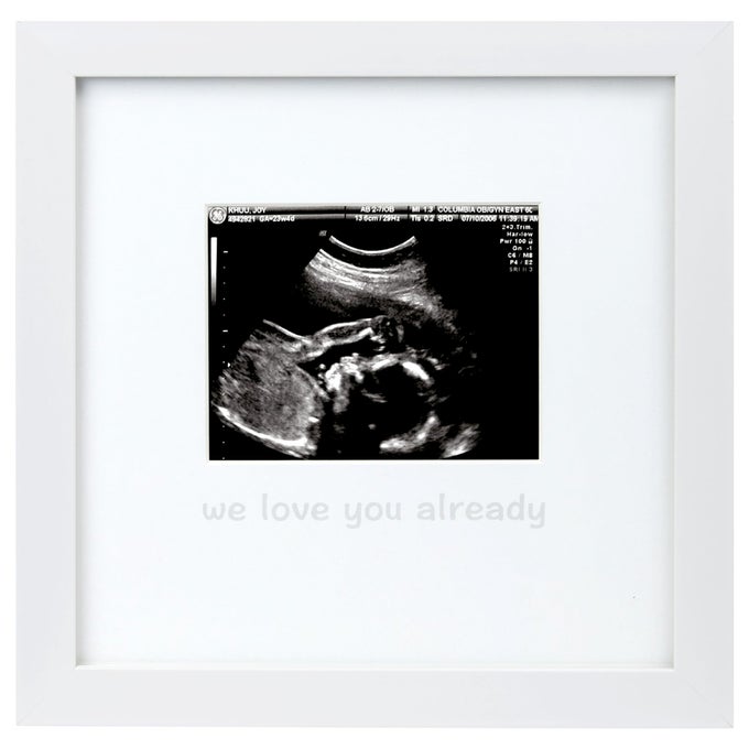 tiny ideas We Love You Already Sonogram Sentiment Frame Baby Announcement Gender Neutral Ultrasound Keepsake Ideal Pregnancy Gift Baby Shower and Nursery Decor 4x5 Photo Insert White