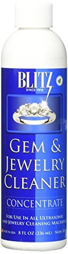 Blitz Gem  Jewelry Cleaner Liquid Concentrate for Gold Silver  Platinum Jewelry Polishes NonPorous Precious  SemiPrecious Stones NonToxic NonAbrasive  Planet Friendly Made in USA 8oz