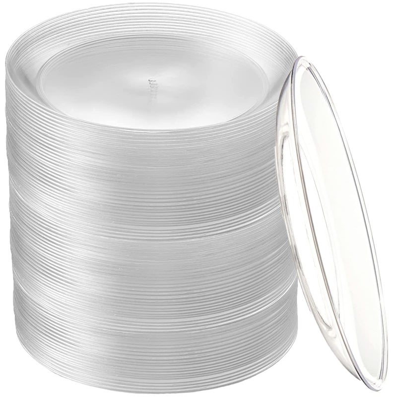 200 Pack Disposable Clear Plates 5 Inch Plastic Dessert Plates Wedding Cake Appetizers Plates for Party Dinner BBQ Travel