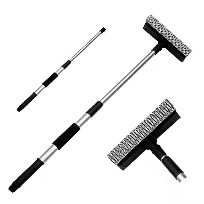 RIVIOX Window Cleaning Mop 2 in 1 Glass Cleaning Brush Dual Side Blade Rubber Sponge Auto Window Cleaning Tool with Extendable Handle Window Glass Cleaner Car Home Interior Exterior Use - Image 1