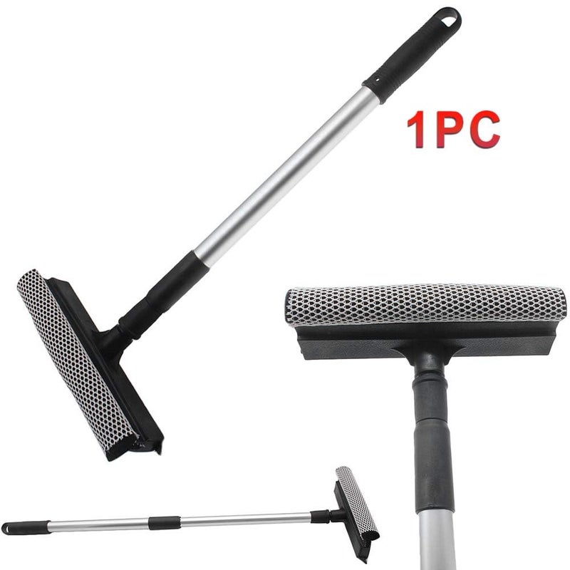 RIVIOX Window Cleaning Mop 2 in 1 Glass Cleaning Brush Dual Side Blade Rubber Sponge Auto Window Cleaning Tool with Extendable Handle Window Glass Cleaner Car Home Interior Exterior Use - Image 2