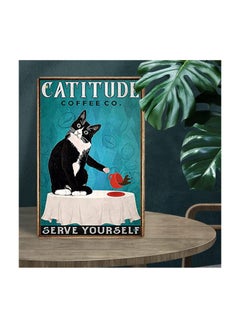 SYOSI Funny Black Cat Vintage Metal Tin Signs, Vintage Wall Art Decoration Poster Art Print Decor Bathroom Decor Cat Bathroom Poster 8x12 in  - Image 5