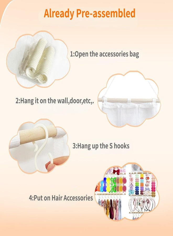 LEHSGY حامل رباط الرأس LEHSGY منظم bows للشعر للفتيات، حامل bows بسعة كبيرة، منظم ملحقات الشعر للتعليق على الحائط لغرفة الأطفال الفتيات، ديكور غرفة الأطفال - Image 5