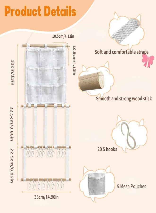 LEHSGY حامل رباط الرأس LEHSGY منظم bows للشعر للفتيات، حامل bows بسعة كبيرة، منظم ملحقات الشعر للتعليق على الحائط لغرفة الأطفال الفتيات، ديكور غرفة الأطفال - Image 4