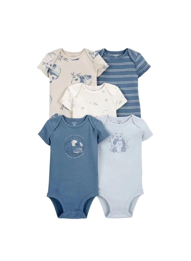 Baby Boys Girls Clothes Infant Romper Bodysuit One-Piece Funny Cute Outfit，5-Pack