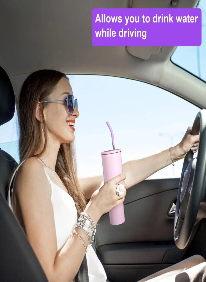 CustomyLife 6pc Silicone Straw Tips 5/16" Flex Hydraflow Straw Covers for Stainless Steel Straws, Purple, 8mm - Image 2