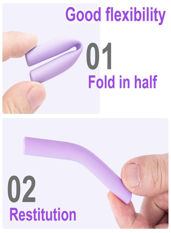 CustomyLife 6pc Silicone Straw Tips 5/16" Flex Hydraflow Straw Covers for Stainless Steel Straws, Purple, 8mm - Image 4