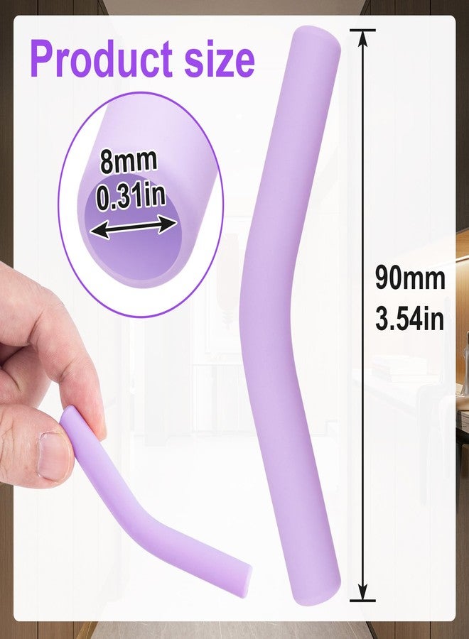 CustomyLife 6pc Silicone Straw Tips 5/16" Flex Hydraflow Straw Covers for Stainless Steel Straws, Purple, 8mm - Image 3