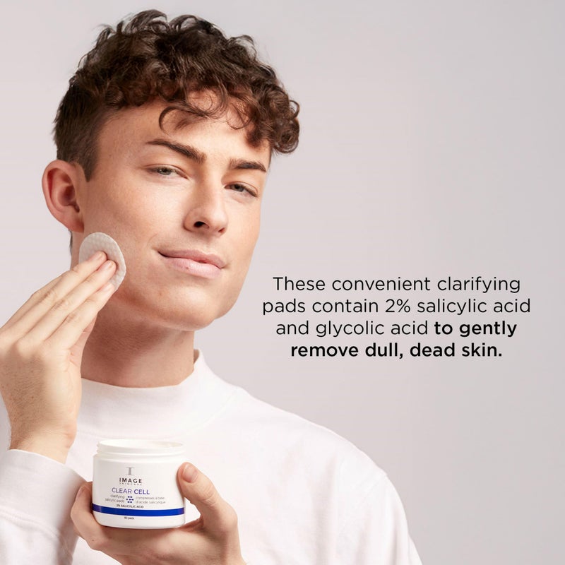 IMAGE Skincare, CLEAR CELL Salicylic Clarifying Pads, Exfoliating Wipes to Clarify Pores for Oily Prone Skin, 60 Pads - Image 3