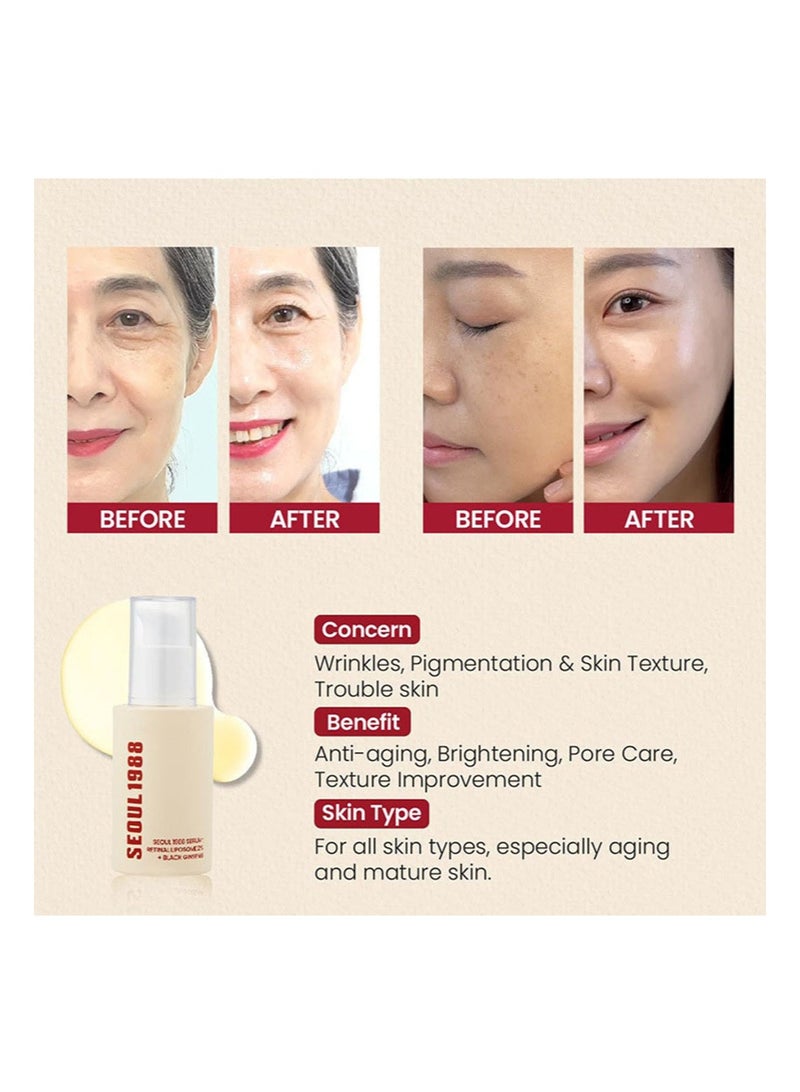 مجموعة مكافحة التجاعيد: سيروم SEOUL 1988: ريتينال ليبوسوم 2% + الجينسنغ الأسود، 30 مل/1.01 أونصة سائلة، كريم SEOUL 1988: ريتينال ليبوسوم 1% + الأرز المخمر، 50 مل/1.69 أونصة سائلة. - Image 2