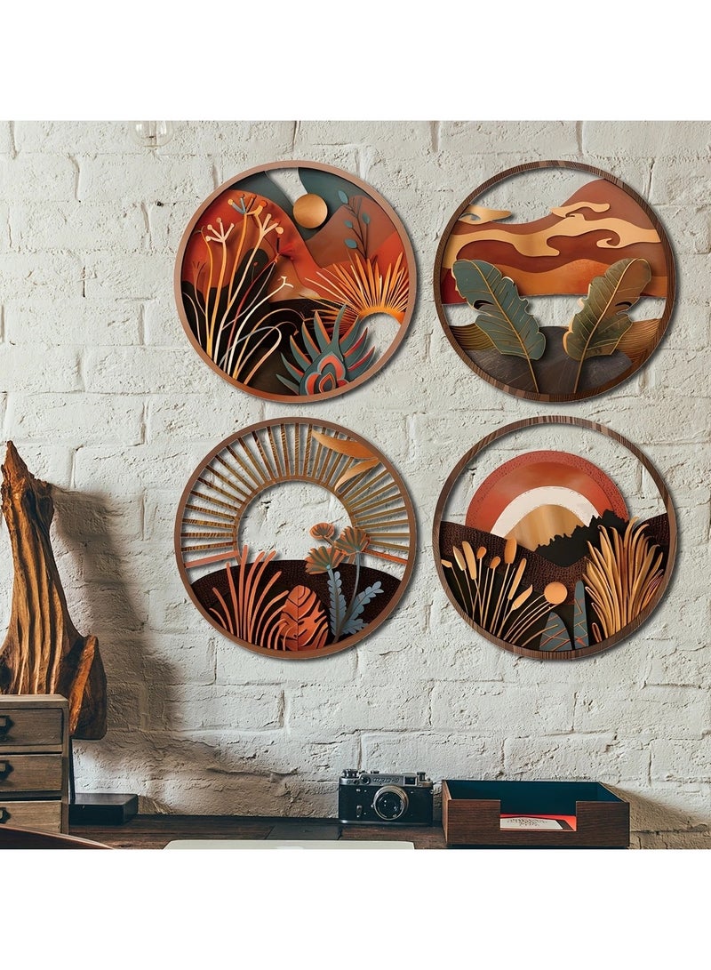 4 Hollowed-out country farmhouse wall art decoration, Bohemian wall hanging sculpture, living room, bedroom, country courtyard, housewarming gift - Image 4