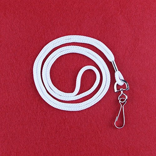 HOSL 100 Pack Badge Lanyards Office Lanyard ID Card Lanyards Business Card Lanyards Students Lanyards Employee Lanyards Round 36" With Swivel Hook (White) - Image 3
