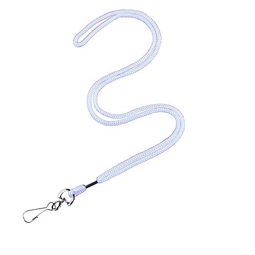 HOSL 100 Pack Badge Lanyards Office Lanyard ID Card Lanyards Business Card Lanyards Students Lanyards Employee Lanyards Round 36" With Swivel Hook (White) - Image 1