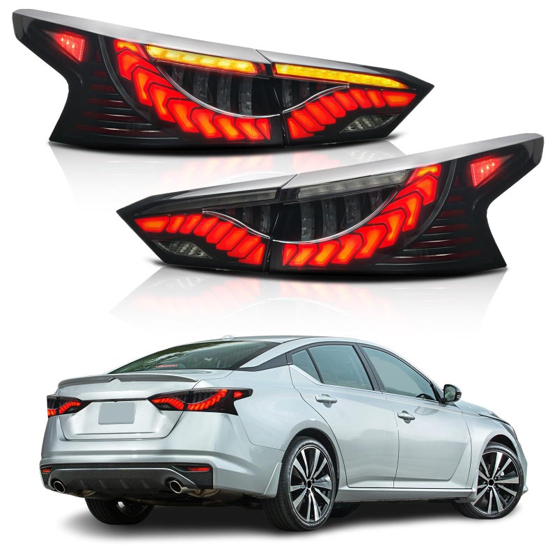 Archaic Tail Lights Compatible with 20192024 6th Gen Nissan Altima S SR SV SL Platinumw3D Animation DRLSequential Turn SignalPair