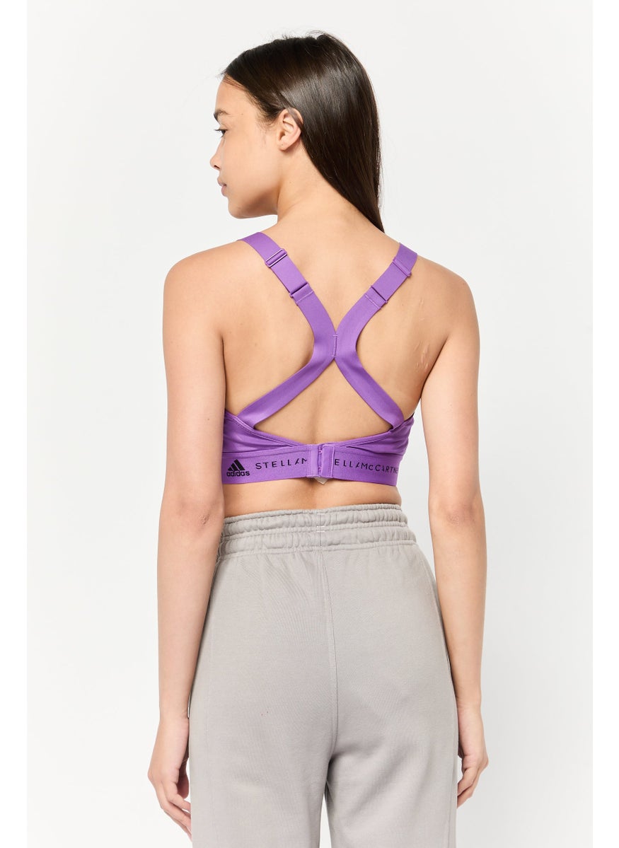 Adidas Adidas x Stella McCartney Women Graphic Printed Padded Sports Bra, Purple  - Image 4