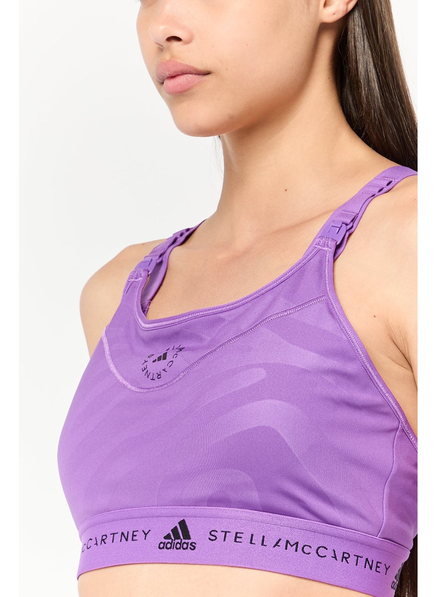 Adidas Adidas x Stella McCartney Women Graphic Printed Padded Sports Bra, Purple  - Image 3