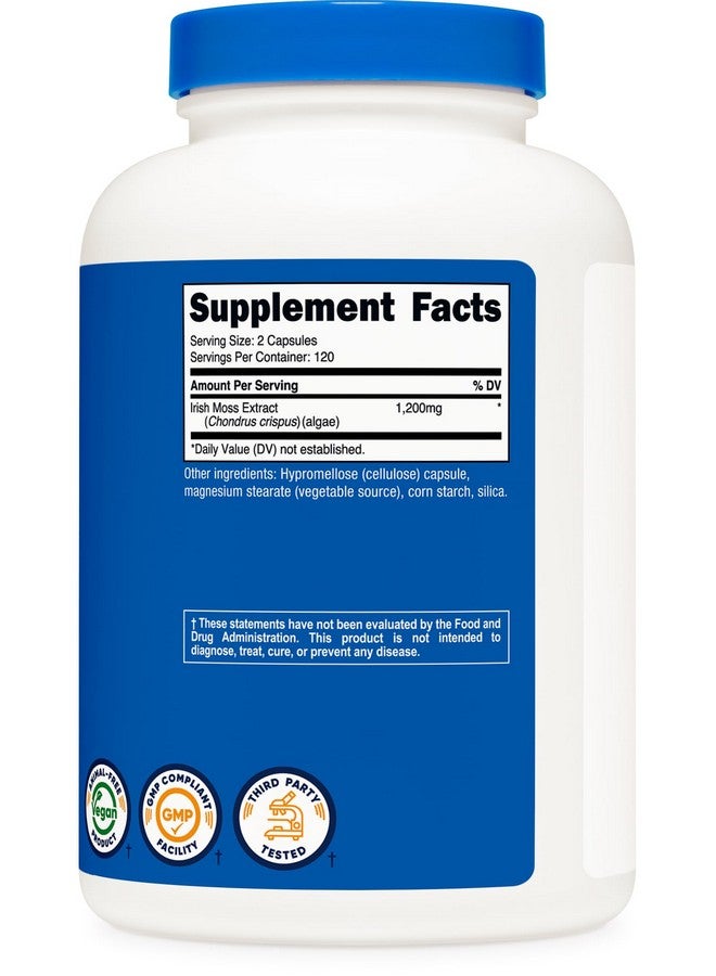 Nutricost كبسولات مستخلص طحالب البحر الأيرلندية من نوتريكوست 1,200 ملغ لكل حصة، 240 كبسولة - نباتية، خالية من الغلوتين، 120 حصة لكل زجاجة - Image 5