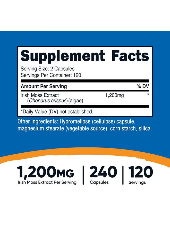 Nutricost كبسولات مستخلص طحالب البحر الأيرلندية من نوتريكوست 1,200 ملغ لكل حصة، 240 كبسولة - نباتية، خالية من الغلوتين، 120 حصة لكل زجاجة - Image 2