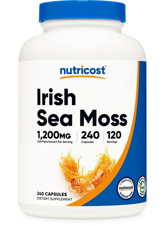 Nutricost كبسولات مستخلص طحالب البحر الأيرلندية من نوتريكوست 1,200 ملغ لكل حصة، 240 كبسولة - نباتية، خالية من الغلوتين، 120 حصة لكل زجاجة - Image 1
