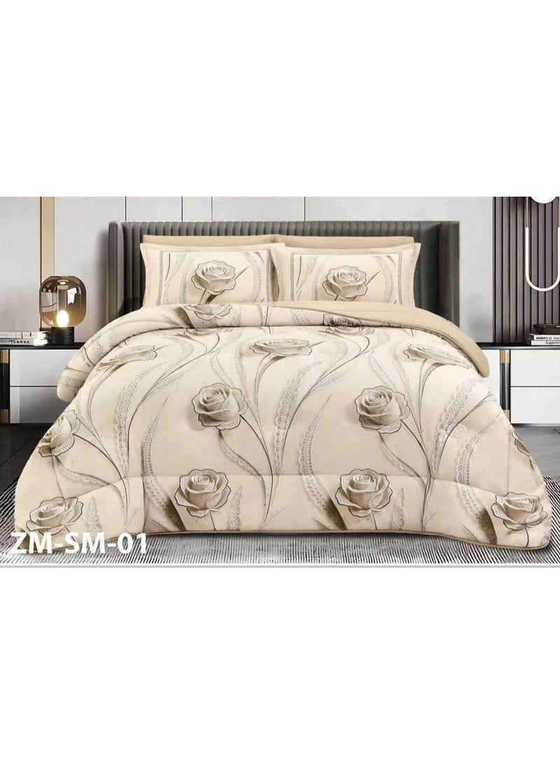 Floral patterned bedspread for a double bed, 6 pieces, quilt size 230*250