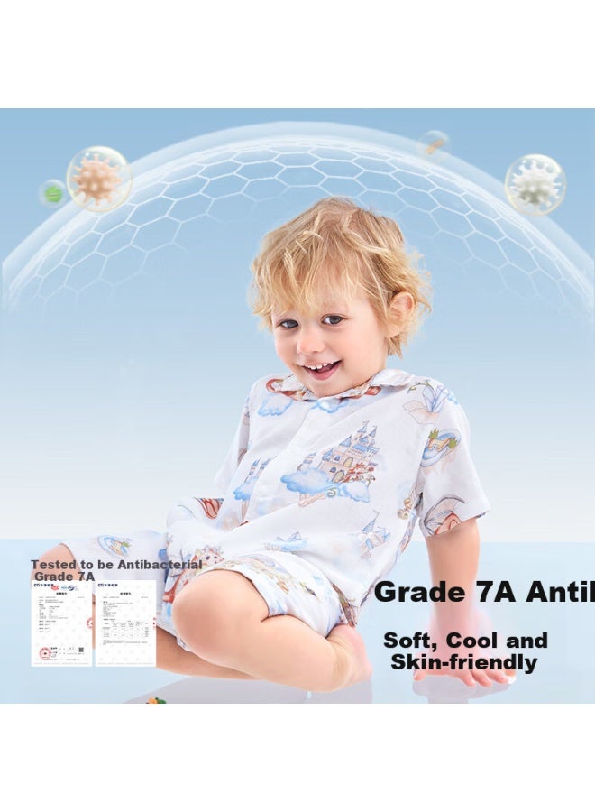 Beptides Beipes Mint Baby Romper Short Sleeve Summer Thin Breathable Bamboo Cotton Gauze Newborn Baby Pajamas - Image 2