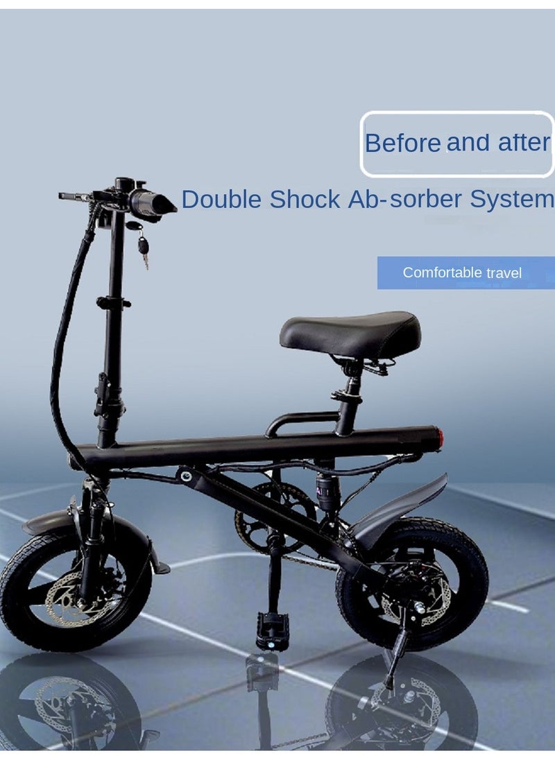 Gasin Adult Electric Folding Bicycle With 400W Motor And 50km Range, Electric Bicycle With 14-inch Vacuum Shock-absorbing tires, Suitable For Commuting, Beach, Snow, Mountain Electric Scooters.  - Image 1