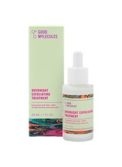 GOOD MOLECULES Good Molecules Overnight Exfoliating Treatment Facial Exfoliant with AHA for Tone and Texture Pore Minimizer Skincare for Face with Salicylic Acid 