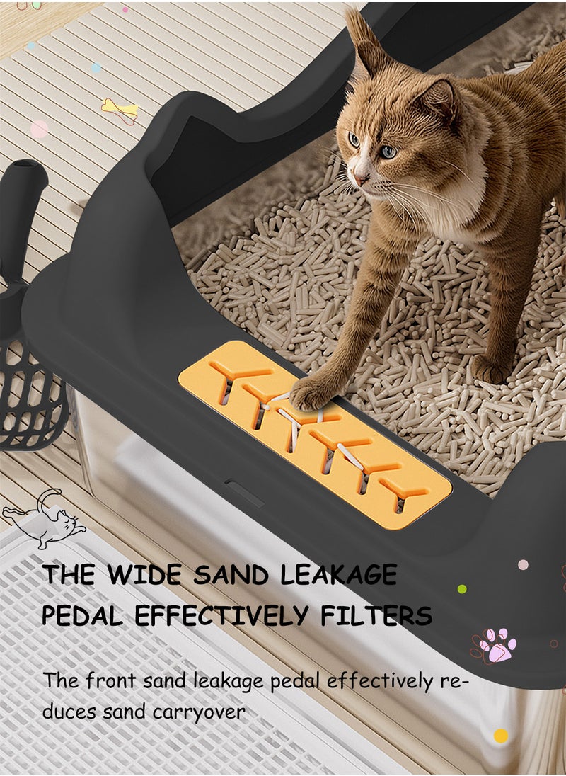 Kidle - Stainless Steel Cat Litter Box Metal Cat Litter Box Tray with High Wall Sides Easy to Clean - Image 1